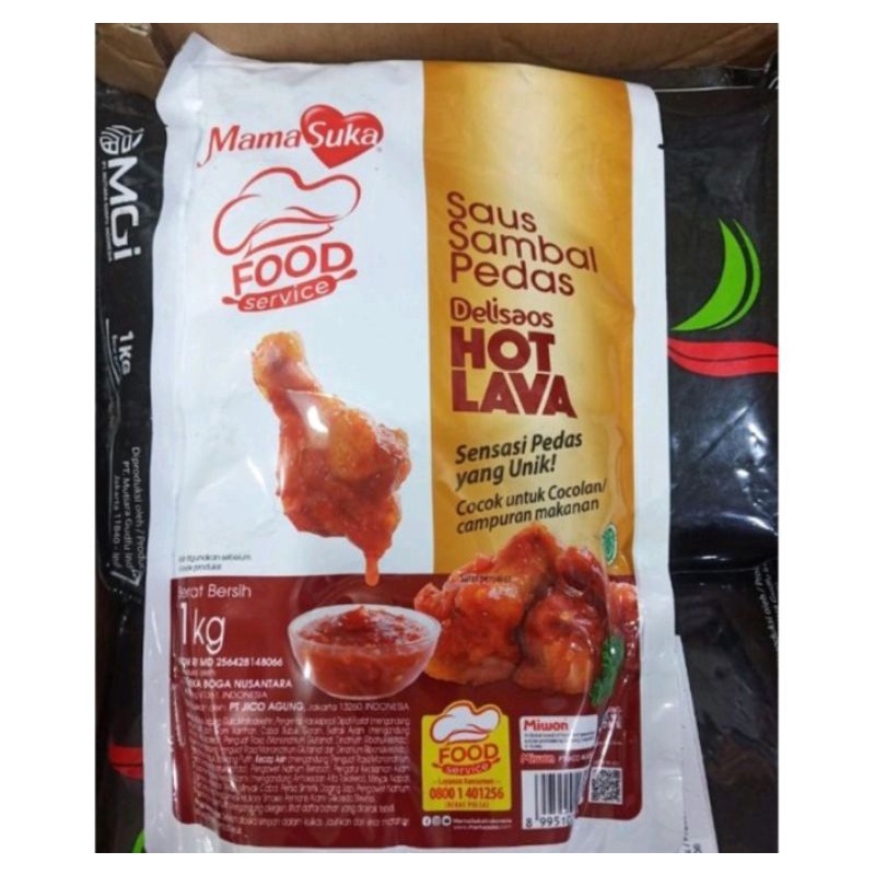 

Mama Suka Saus Sambal Pedas 1KG Delisaos Hot Lava
