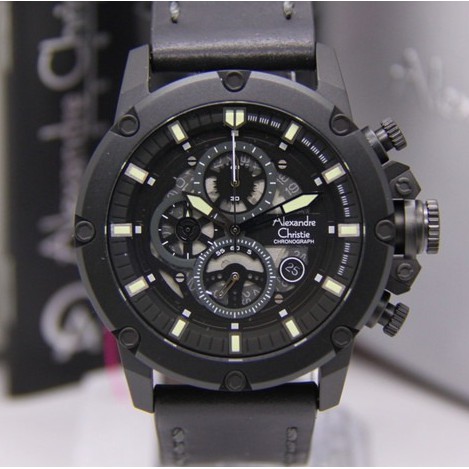 ALEXANDRE CHRISTIE 6564 BLACK PRIA ORIGINAL AC8564 AC 8564 JAM TANGAN COWOK ARLOJI COWOK