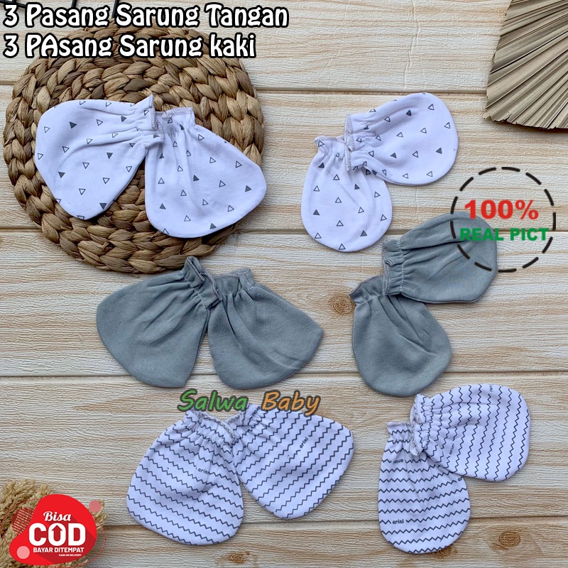 3 Pasang Sarung Tangan 3 Pasang Kaos Kaki Bayi Baru Lahir Ana Baby