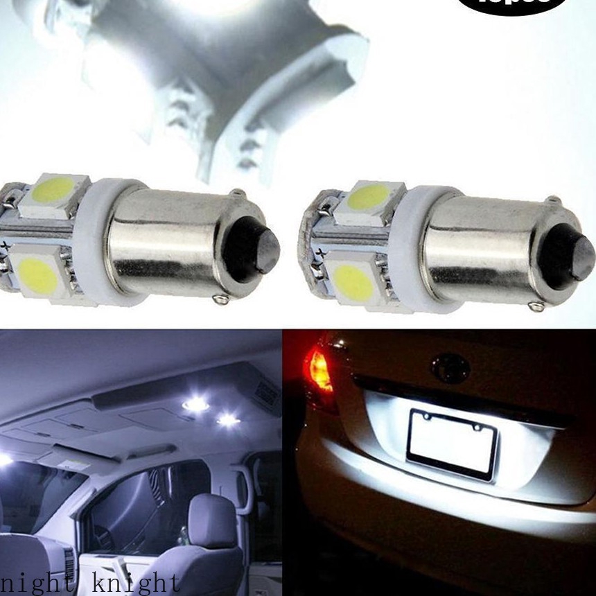 1pc Lampu Led Ba9S Bayonet 12v 5050 5 Smd Warna Putih Untuk Interior Mobil