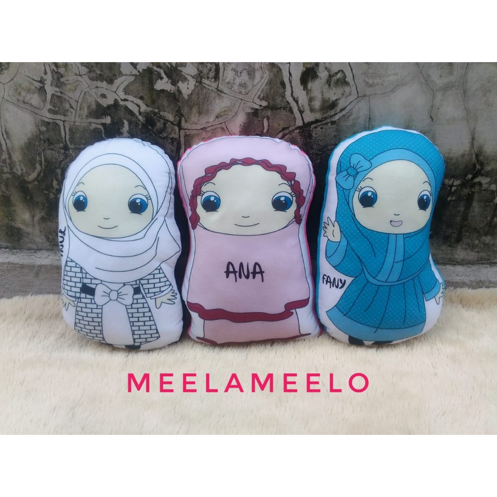 bantal karakter bantal lucu bantal unik hadiah kado bantal meelameelo boneka bisa ganti nama