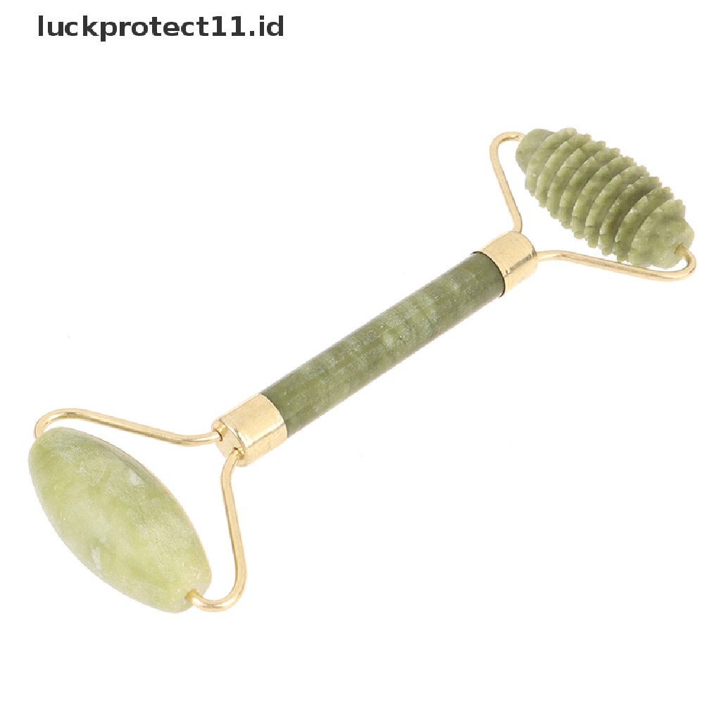 &lt; Luckprotect11. &lt; LuckproteksiRoller Giok Pijat Kepala Ganda Untuk Relaksasi Kulit Wajah Dan Tubuh