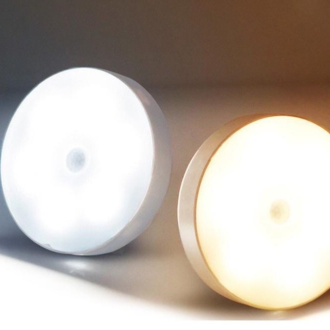 LAMPU SENSOR LED BENTUK BULAT / LAMPU TIDUR SENSOR GERAK OTOMATIS [SWEETSPACE]