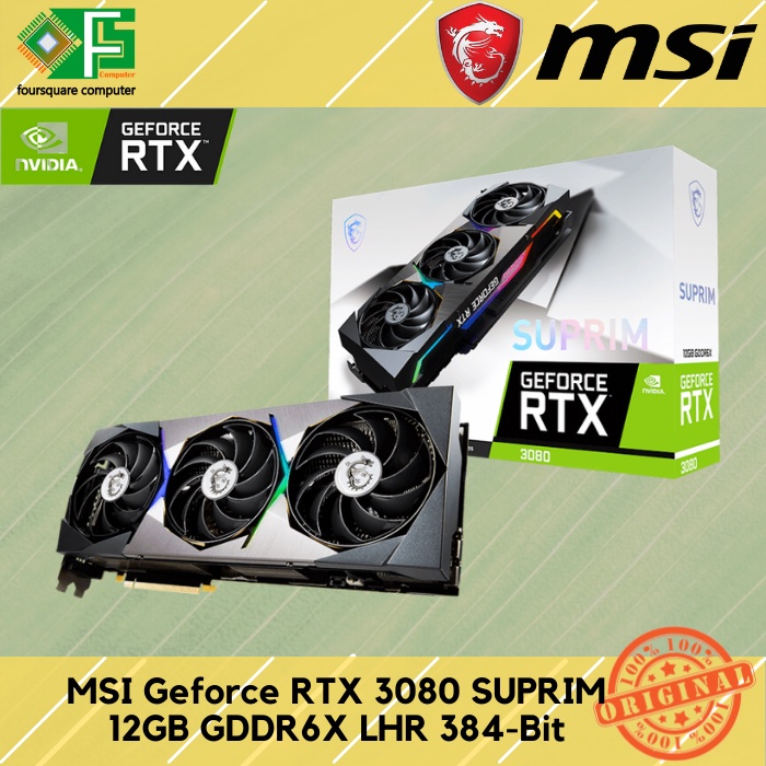 VGA MSI Geforce RTX 3080 SUPRIM 12GB GDDR6X LHR 384 Bit resmi