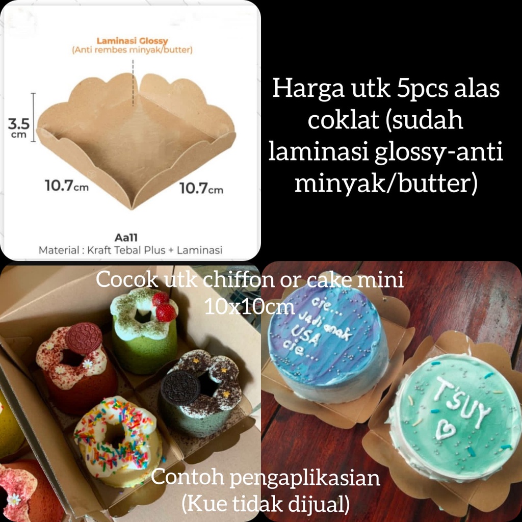 

5pcs Alas Kue Mini 10x10cm Alas Kue Laminasi Tatakan Kue 10x10 Tatakan kue Chiffon mini Tatakan Kue Laminasi Alas Cookies Alas Laminasi Tatakan Laminasi Anti Minyak Belum Ada Penilaian 1 Terjual
