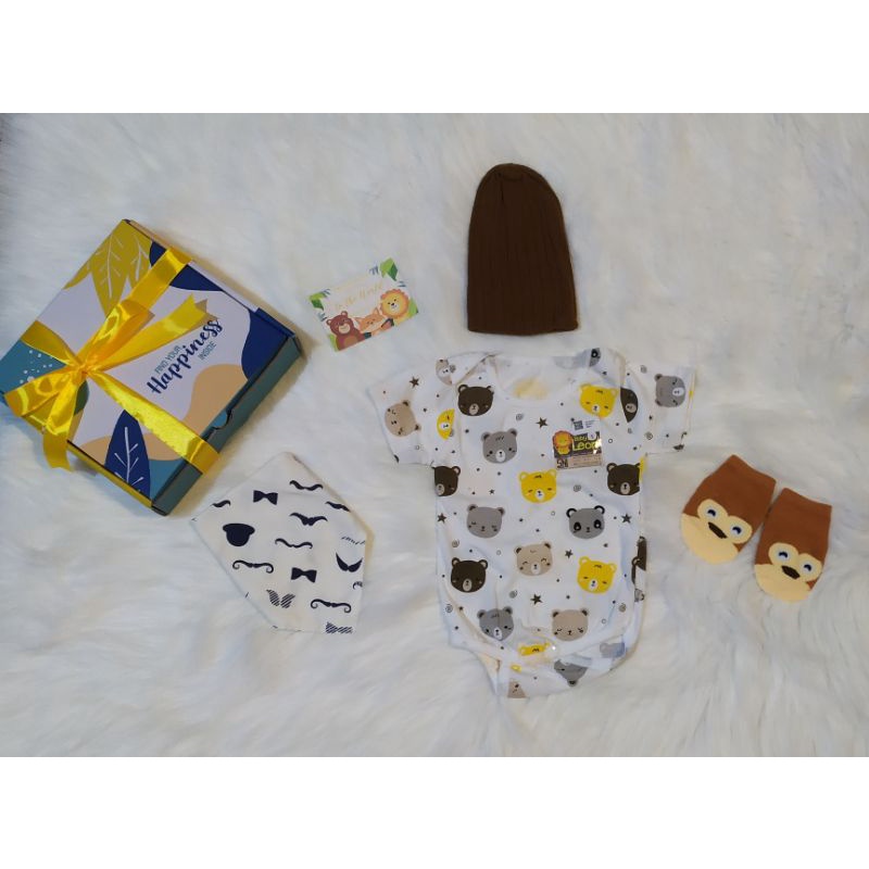 Hampers kado bayi/Baby gift set/Parcel kelahiran/jumper boy-brown bear