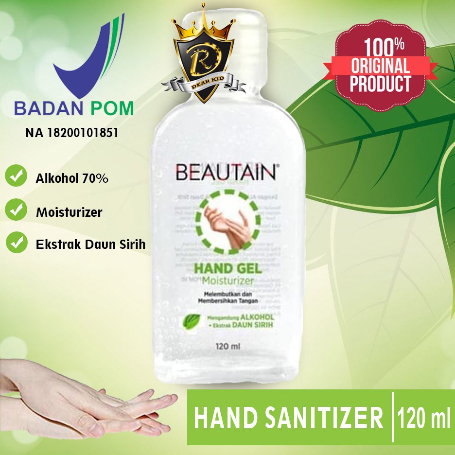 Hand Sanitizer Alkohol Gel Beautain Moisturizer 120 ml