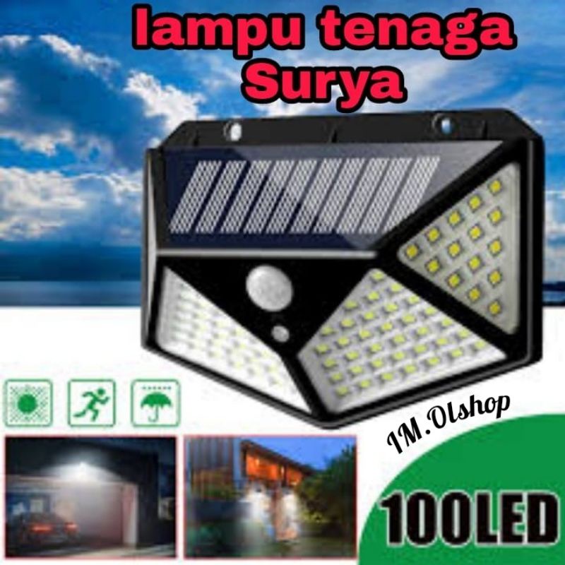 Lampu dinding solar tenaga surya matahari 100 LED 100 - dinding taman outdoor ⭐ IM ⭐