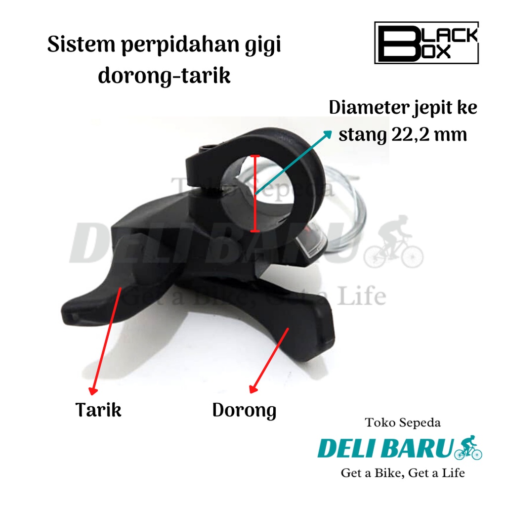 Blackbox Shifter 2 speed operan gigi tanpa handle rem kiri saja sepeda MTB, federal, lipat