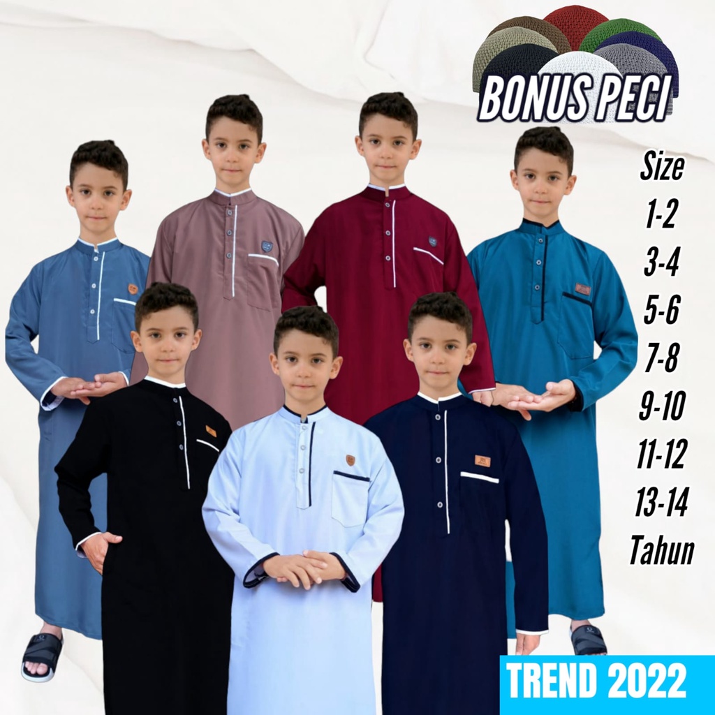 AS-SUNNAH gamis anak premium jubah anak laki laki terlaris dan termurah baju koko arab/jubah anak premium gold