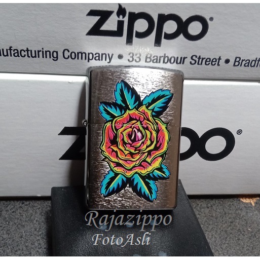 Zippo Original USA 29399 Flower Tattoo - Stok Lengkap Resmi