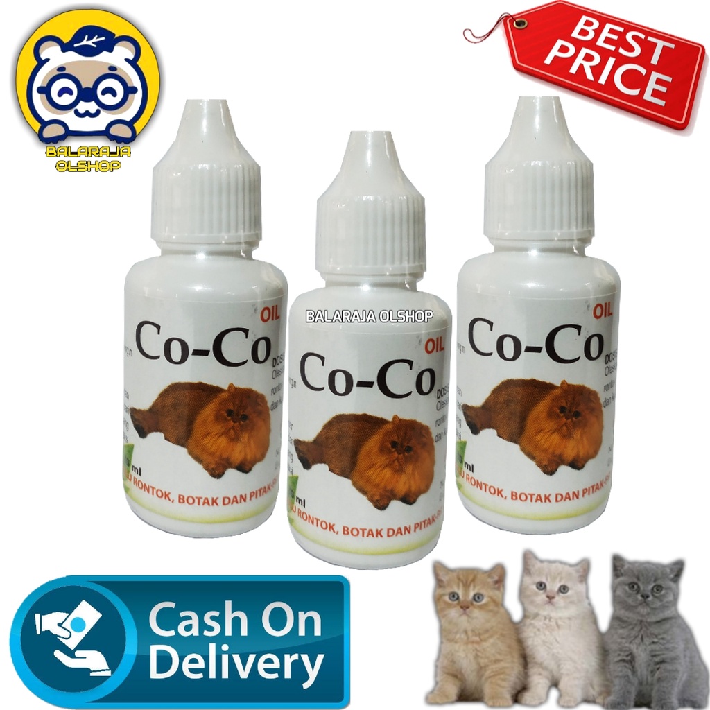 VITAMIN KUCING BULU RONTOK OBAT PENUMBUH BULU KUCING DEWASA &amp; KITTEN - COCO OIL