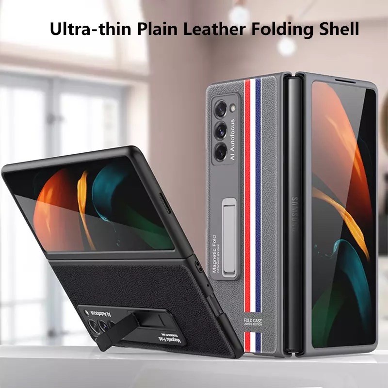 Case GKK Samsung Galaxy Z Fold 2 Case Leather Magnetic Stand Holder Cover Hard Case