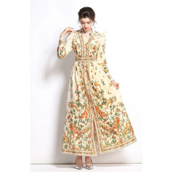 Image of Ss (BX) Dress Maxi Musim Semi Floral Print 96500A #4
