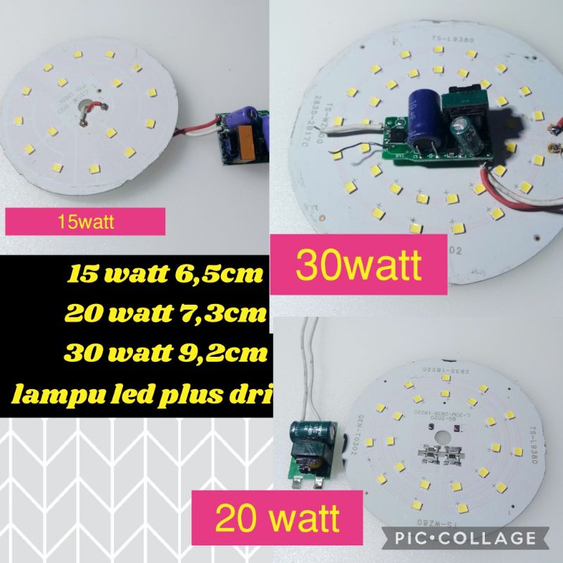 LAMPU LED PLUS DRIVER NYALA 15,20,30 WATT