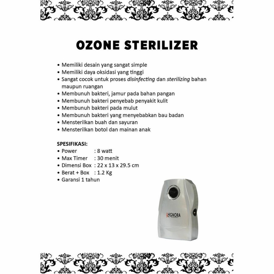 Signora Ozone Sterilizer | air water purifier