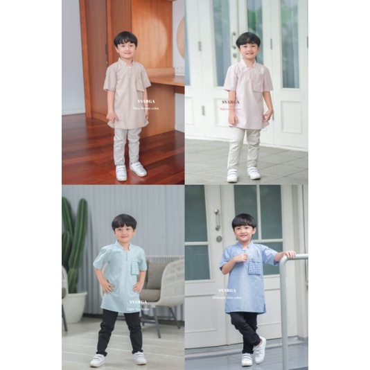 OPEN PO Svatha Shirt by Sylla Koko anak lengan pendek ( Atasan Baju anak Laki laki)