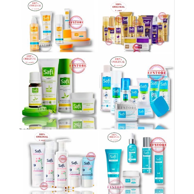PAKET SAFI Series Age Defy | Ultimate Bright | Acne Expert | Naturals Acne | White Naturals 100% ORI