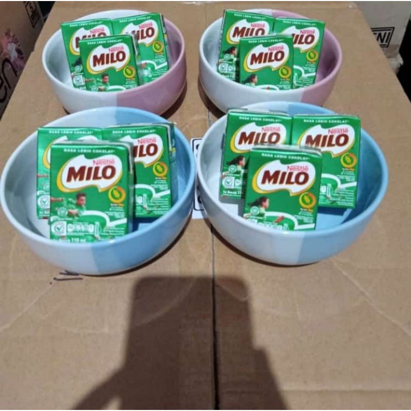 

3pcs susu Milo 115ml+mangkok kaibon asli