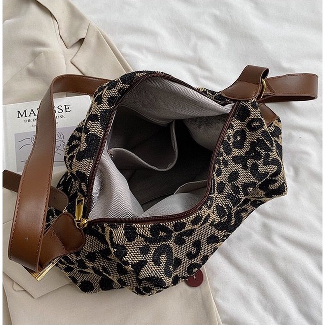 JK 913 1KG MUAT 2PCS TAS SELEMPANG WANITA MOTIF LEOPARD FASHION IMPORT STYLE VINTAGE BAG E6543 T3013 U4429