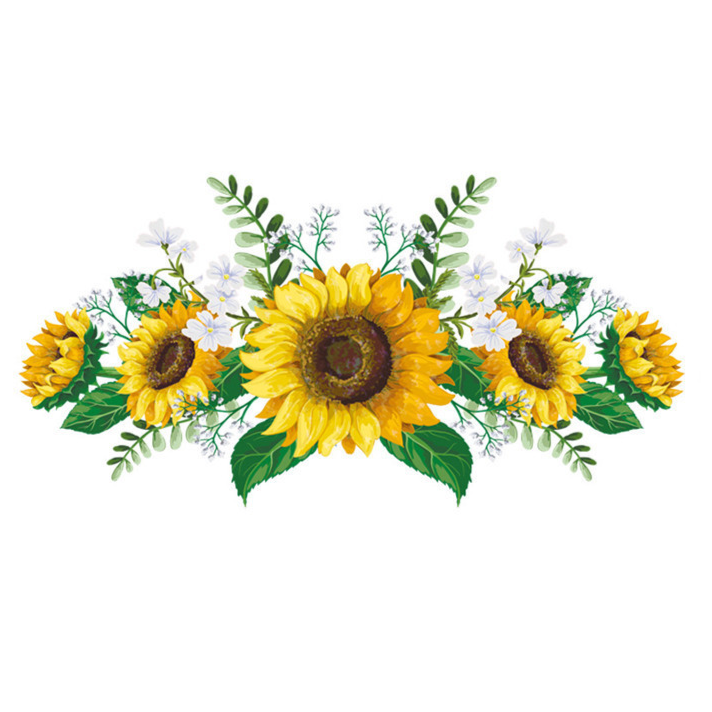 1pc Stiker Dinding Decal Desain Sunflower Model Anti-Air, Dapat Dicopot, Untuk Dekorasi