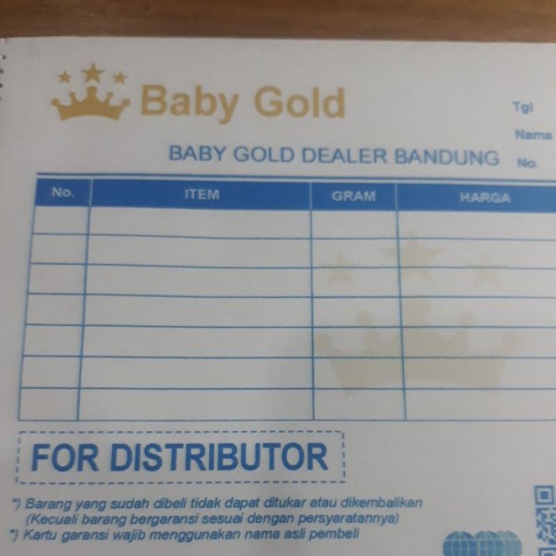 BABY GOLD Emas Murni Logam Mulia 0.005 gram-Nota