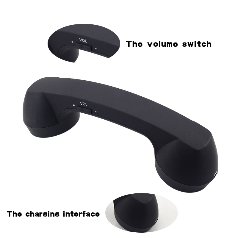 Cocophone Headset anti radiasi hp laptop model gagang telepon Retro Phone Handset Hitam - Headset Gagang Telepon 3.5mm Audio Jack  Classic Anti-Radiation Headphone Retro Phone elephone Cell Phone Handset Receivers Fancy Gift Mobile Phones Receiver