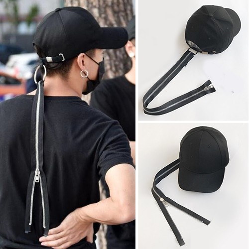Topi Hitam G-Dragon Zipper