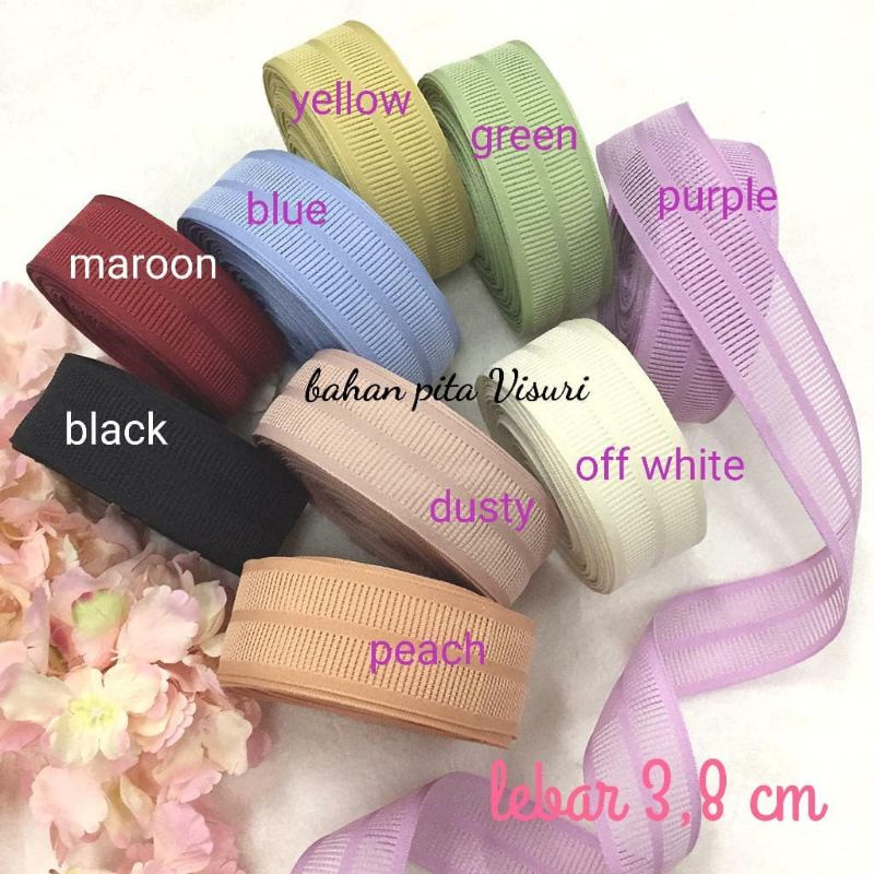 Pita Korea Lubang Garis 3,8 cm per yard (90 cm)