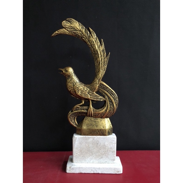 Piala Resin Gepengan Burung Murai / Figur Trophy Lempengan Lomba Burung