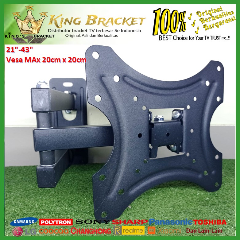 Bracket TV universal 14 s/d 43 inch 6 ARAH  FULL BESI (IMPORT QUALITY) GARANSI 100% ORI