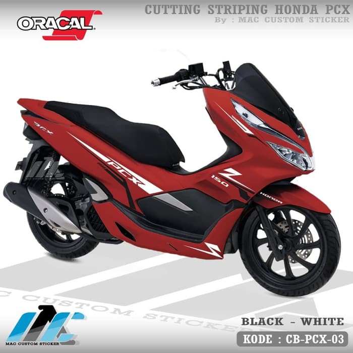 CUTTING STICKER PCX - STRIPING CUTTING PCX MERAH - type 03