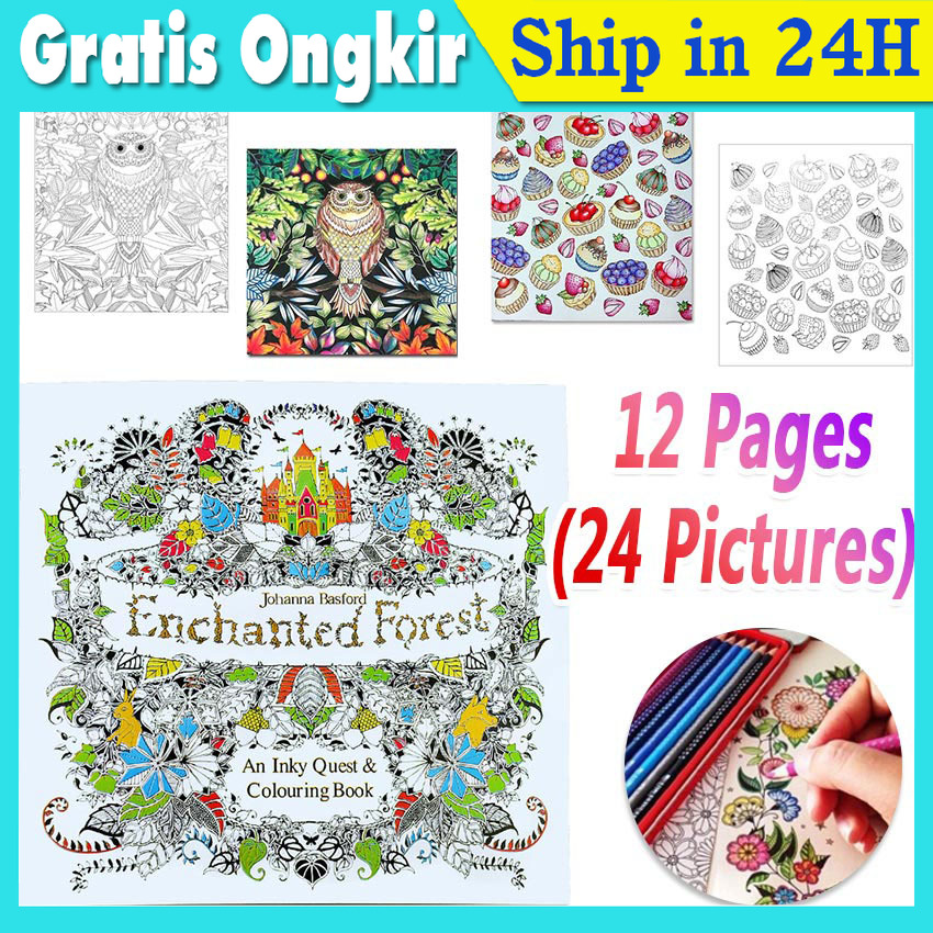 Buku Mewarnai Coloring Book Dewasa Anak Secret Garden Anti Stress Art Therapy