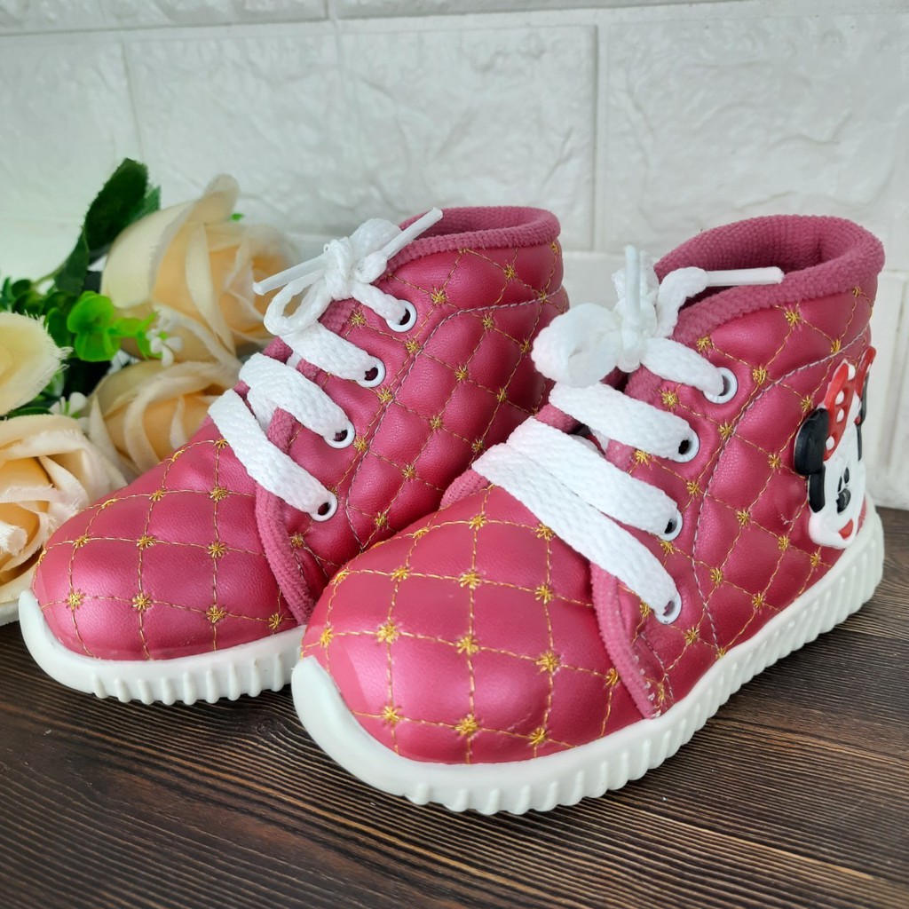 [TAMAN SEPATUKU] SEPATU TRENDY MURAH BOOTS TALI MICKEY MOUSE ANAK PEREMPUAN 1-6 TAHUN CAX30