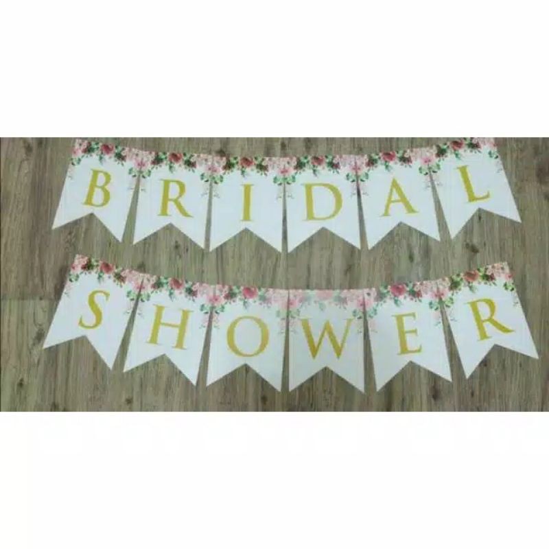 banner party flag bridal shower dekorasi pesta party decoration bunting flag tulisan