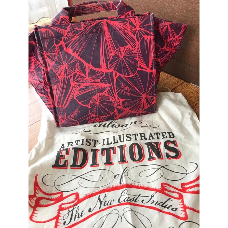 Preloved Tas Tulisan Bunga Maroon/ MyTulisan Floral Bag