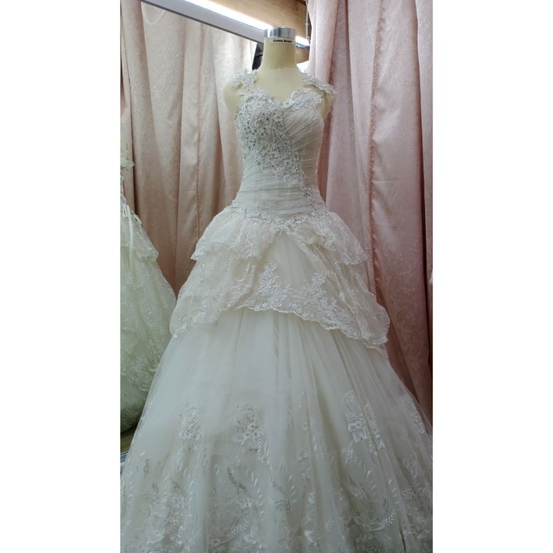 [GRATIS ONGKIR] GAUN WEDDING EKOR 052  / GAUN WEDDING PRELOVED / GAUN PENGANTIN BEKAS