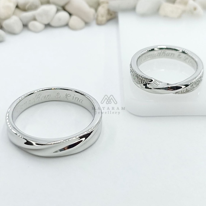 Cincin Perak 925 Sepasang / Cincin Silver 925 Couple MT018 - Bisa Request Model Cincin - Cincin Nika