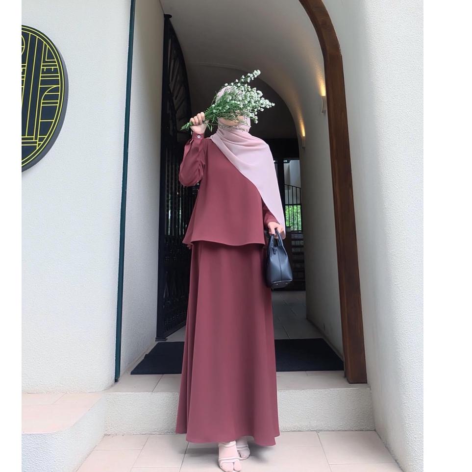 Terbaik.. BISA COD | Bahan Sakila Premium | Nayla Set | Atasan + Rok | Muslim Remaja Busui Frendly |