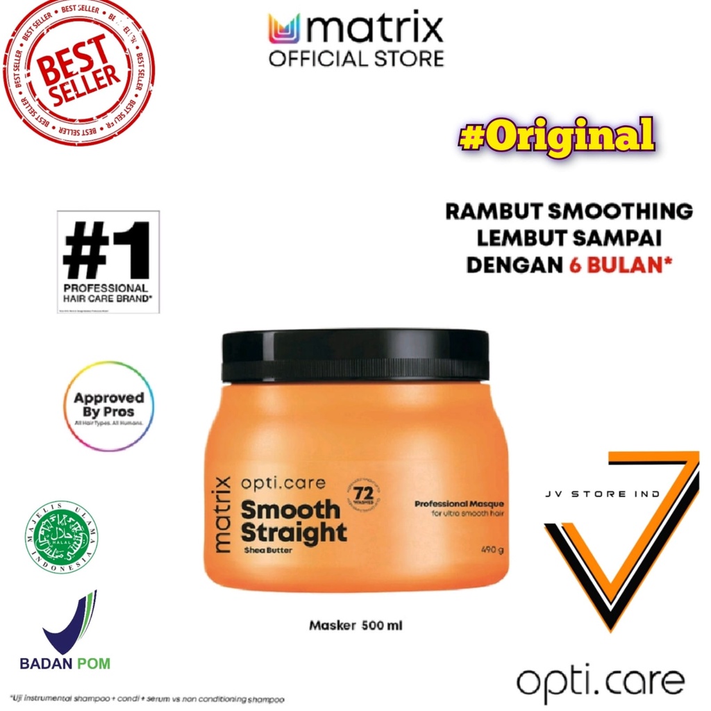 MATRIX Biolage OPTICARE MASK Smooth Straight ( Kuat dan Tahan Setelah Smoothing / Catok )