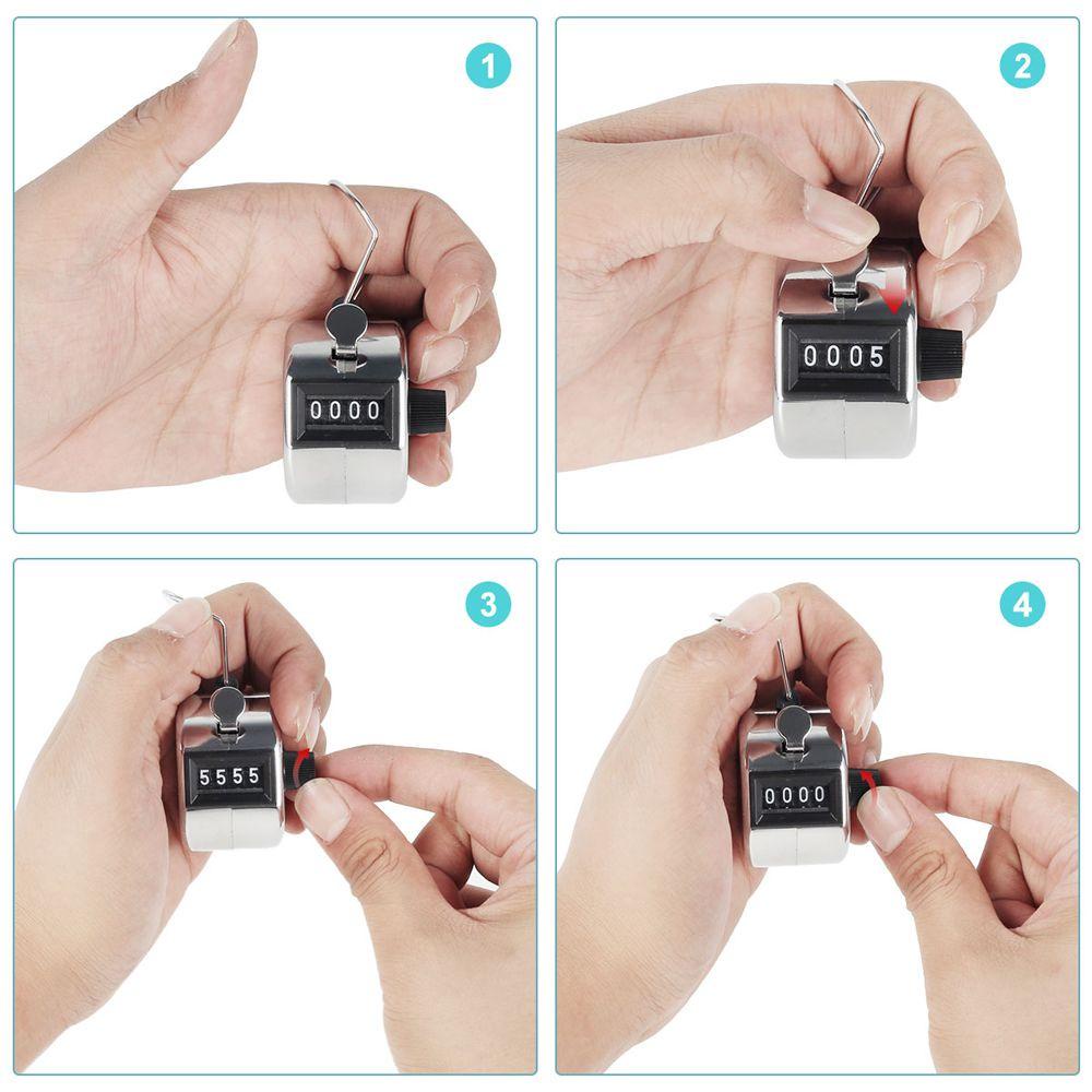 Lanfy Hand Tally Counter Alat Ukur Aksesoris Mini Counter Alat Pengukur Jam9999 Metal Tally Clicker