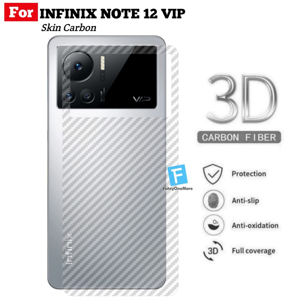 Skin Carbon Infinix Note 12 Vip Back Skin Transparant Anti Jamur Pelindung Belakang Handphone