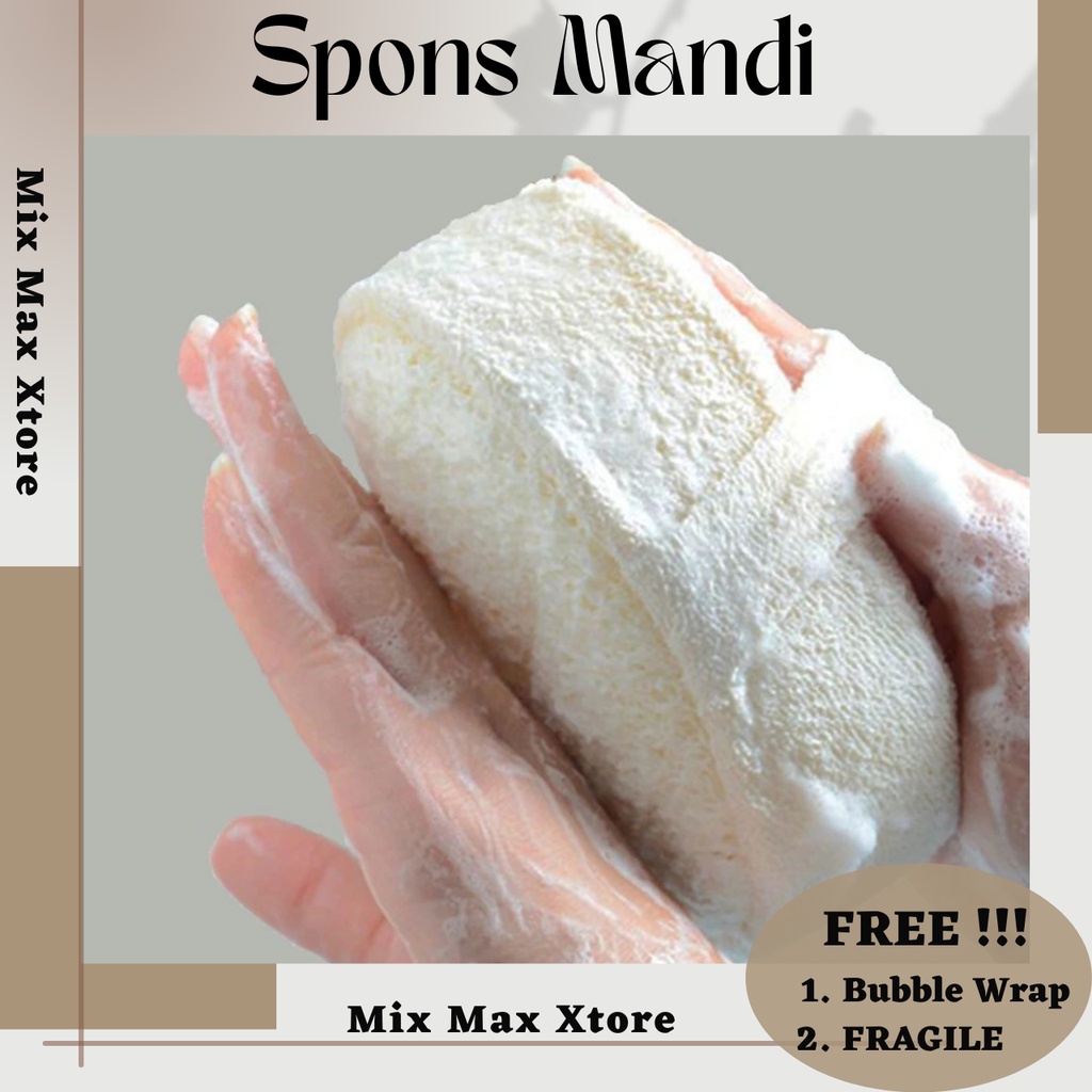 Spons Mandi Shower Sponge Scrub Cleaning Bath - White /  Sponge Mandi / Spons Penghilang daki / Spons Pembersih Daki / Spons Daki / Spons Besar