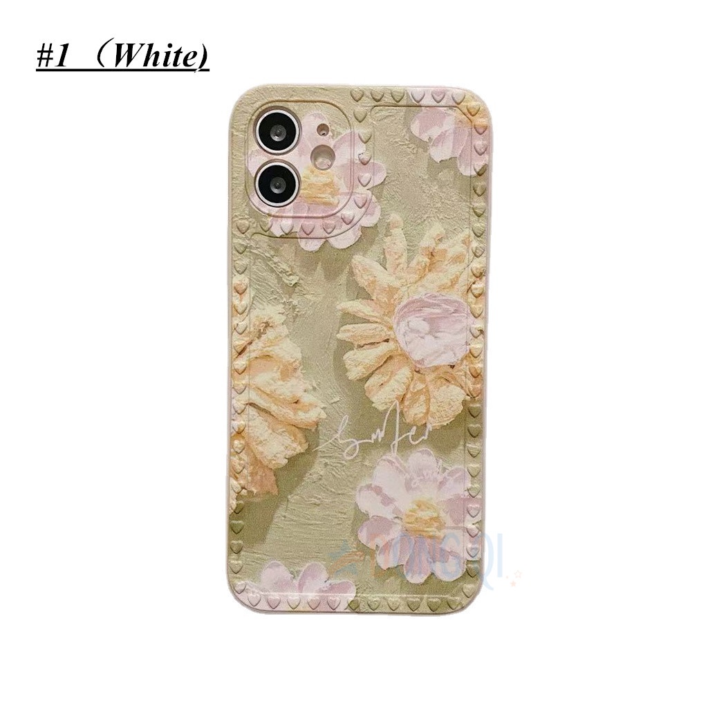 Casing Hp Oppo A54 Soft Case OPPO A15 A15S A94 A95 A93 A16 Fashion Case OPPO Reno 4F Reno 5F Reno 6 5G OPPO A12 A5S A7 A39 A57 A59 F1S A3S A11K A52 A9 2020 A92 A31 2020 A1K A83 F11 F9 K3 Colorful Relief Flower Camera Protection Soft TPU Phone Case BY-white