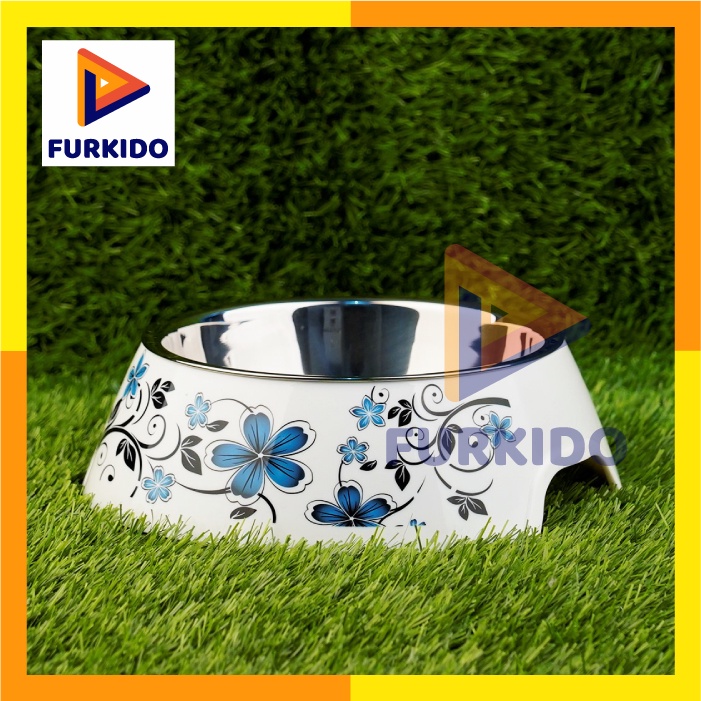 Richu Pet Bowl Stainless Stell Plastic Premium L Mangkok Anjing P1117