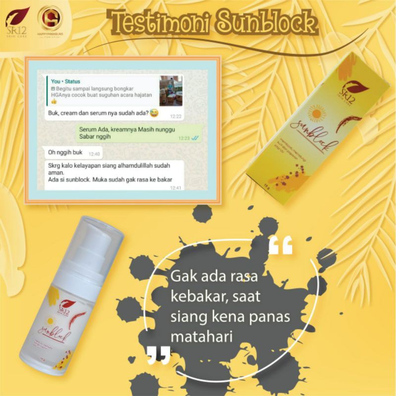 SUNBLOCK WAJAH SPF 30+ SR12 BPOM / MELINDUNGI KULIT DARI PAPARAN SINAR UV / CREAM PEMUTIH WAJAH / KRIM GLOWING