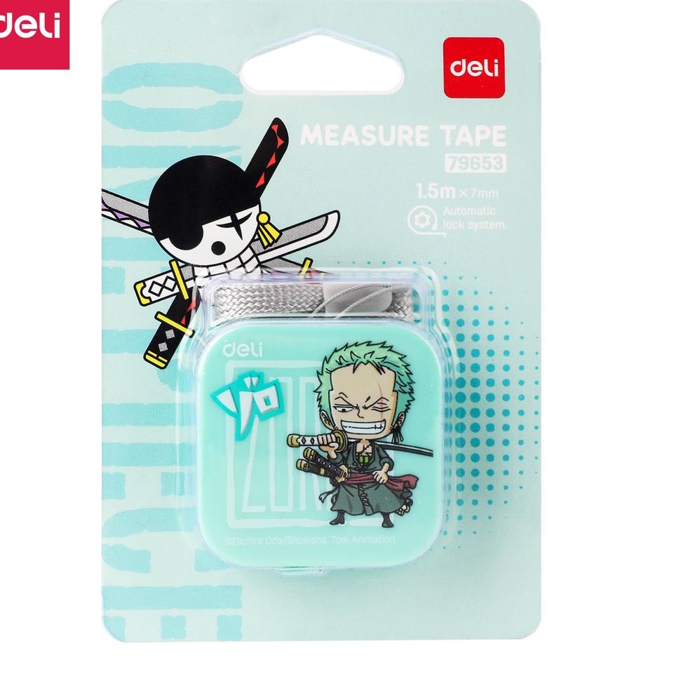

TRXOo5O9--Deli One Piece Mini Measure Tape / Meteran Mini Plastik 1.5 m Lucu Gambar One Piece Fiberglass Tidak Mudah Kusut Tombol Autolock E79653