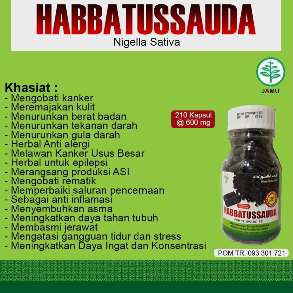 Habbatussauda Serbuk Niaga 210 HNU Kapsul Kurma Ajwa