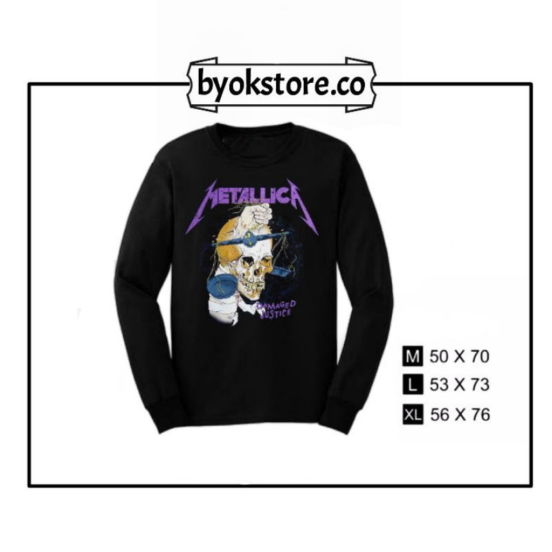 Kaos Mentallica Lengan panjang // Kaos Band // kaos musik // Byokstore.co