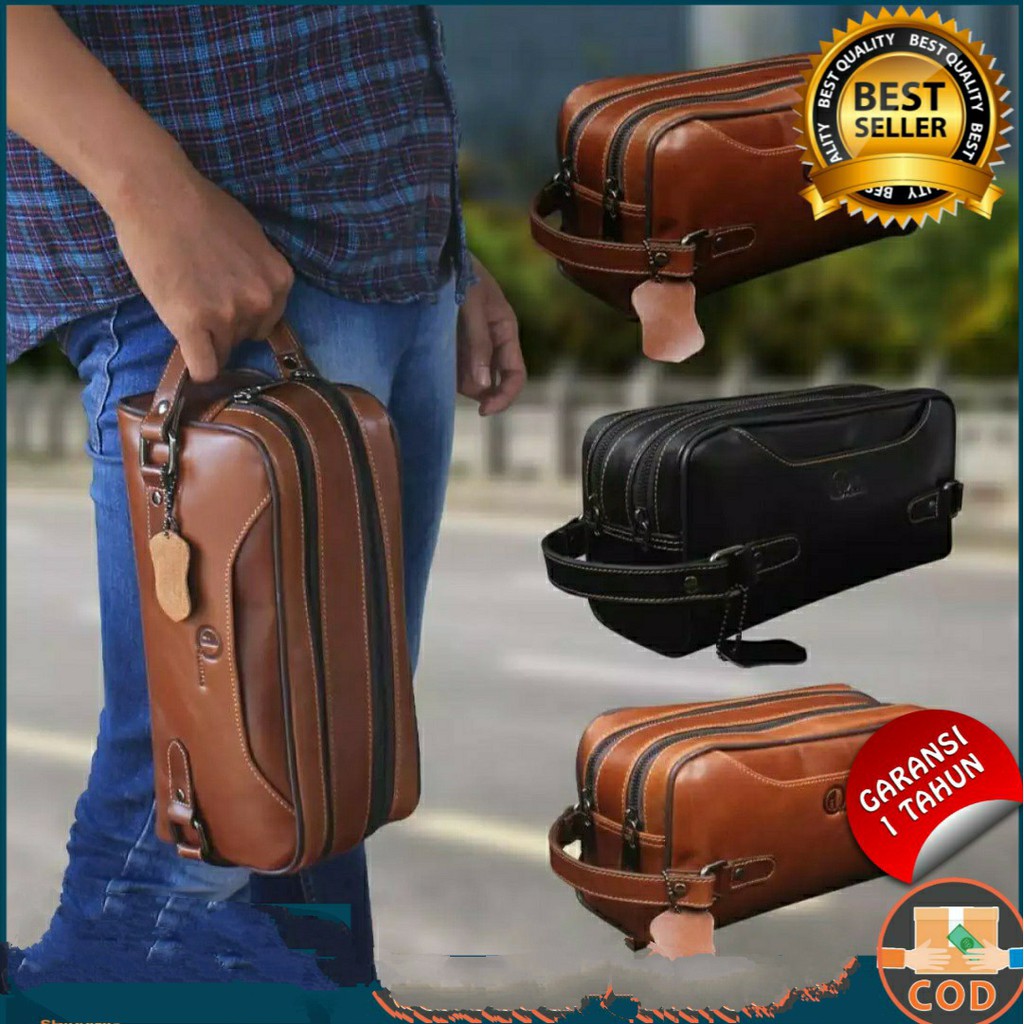 Tas Classy Pouch Bag - Waist Bag Kulit Asli Kickers KX09 - Tas Handbag Tangan Pria wanita